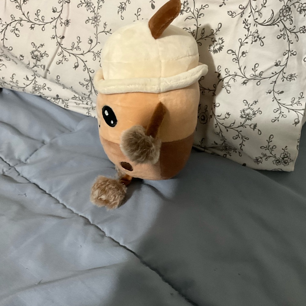 New no tag Adorable Cream and Brown Stuffed Bubble Tea Toy - Picture 2 of 6